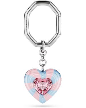 Swarovski Dulcis schlüsselanhänger, herzschliff, herz, mehrfarbig, rhodiniert - Weiß