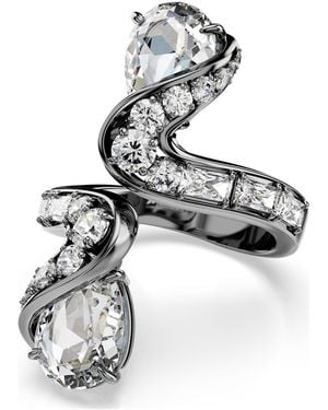 Swarovski Anello aperto the vienna collection, piuma - Metallizzato