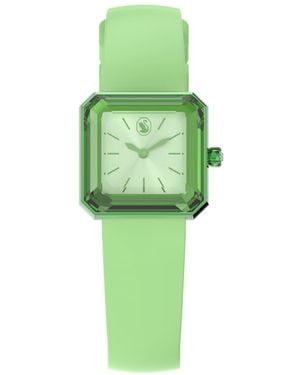 Swarovski Lucent Jewellery Watch Stainless Steel And Pvd Gold Emerald - Green