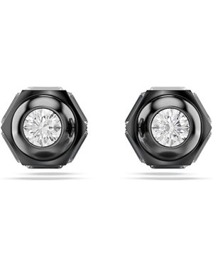 Swarovski Orecchini a lobo numina, taglio tondo, bianchi, placcato rutenio - Nero