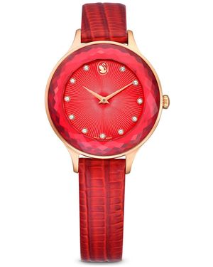 Swarovski Orologio octea nova, fabbricato in svizzera, cinturino in pelle - Rosso