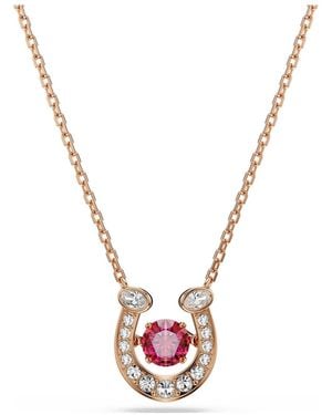 Swarovski Symbolica Pendant, Round Cut, Pavé, Horseshoe, Rose-Tone Plated - Metallic