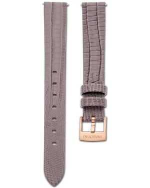 Swarovski Watch Strap, 13 Mm (0.51" Width, Leather, Rose-Tone Finish - Grey