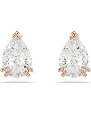 Swarovski Orecchini a lobo stilla, taglio pear, bianchi, placcato color oro rosa - Metallizzato