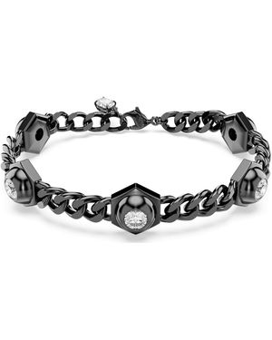 Swarovski Pulsera numina, talla redonda, blanca, baño de rutenio - Negro