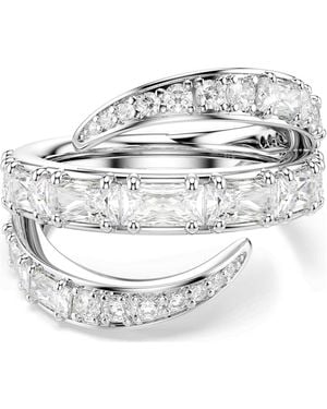 Swarovski Anello Vienna, Taglio Misto, Cigno, Placcato Rodio - Metallizzato