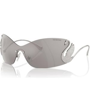 Swarovski Sunglasses, Mask, Swan, Sk7020 - Grey