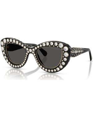 Swarovski Gafas de sol, forma de ojo de gato, sk6060 - Gris