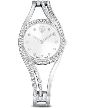 Swarovski Hyperbola armreifuhr, schweizer produktion, silberfarben, edelstahl - Mettallic