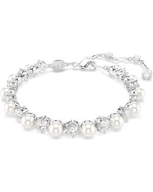 Swarovski Matrix Tennis Crystal Pearl Bracelet - Metallic
