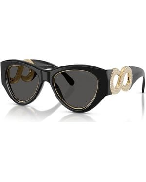 Swarovski Occhiali Da Sole, Forma Pilota, Sk6072, Neri - Nero