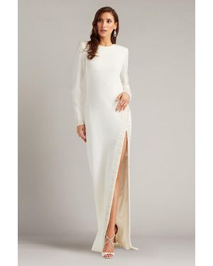 Tadashi Shoji Geyer Embellished Open Back Gown - Gray