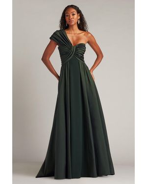 Tadashi Shoji Savar One-Shoulder Gown-Dkfor - Green