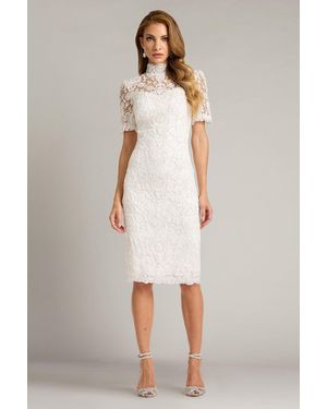 Tadashi Shoji Official Online Boutique Marise Sequin Embroidered Illusion Dress - White