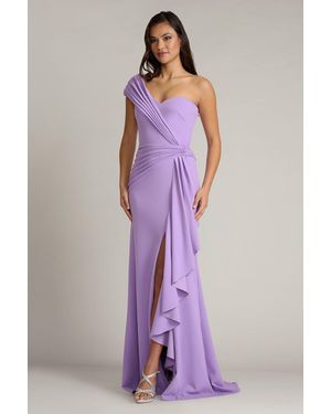Tadashi Shoji Lune Waterfall Sash Gown-Phaze - Purple