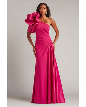 Tadashi Shoji Romay Pouf Sleeve Contrast Gown-Hbscs - Pink