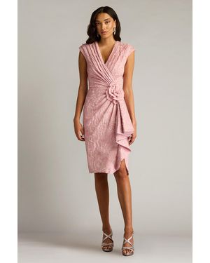 Tadashi Shoji Emery Floral Jacquard Dress-Desro - Pink