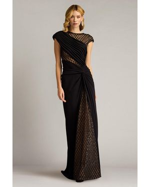 Tadashi Shoji Official Online Boutique Jetta Peek-A-Boo Illusion Gown - Black