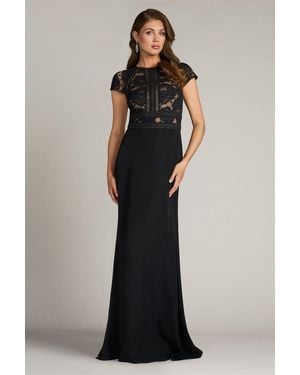 Tadashi Shoji Official Online Boutique Catrine Lace Bodice Gown - Black