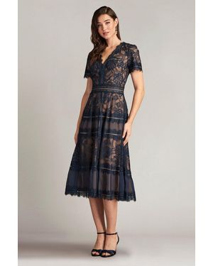 Tadashi Shoji Official Online Boutique Beatrice Tea-Length Dress - Blue