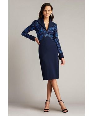 Tadashi Shoji Official Online Boutique Auger French Cuff Dress - Blue