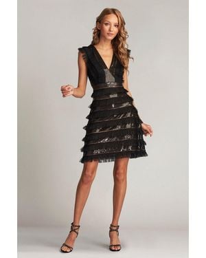 Tadashi Shoji Official Online Boutique Katja Sequin Ruffle Mini Dress - Black