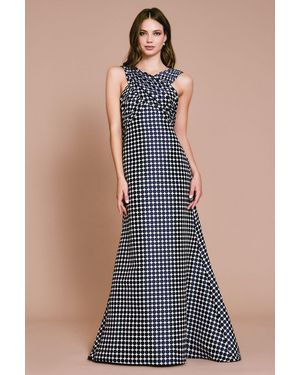 Tadashi Shoji Official Online Boutique Lively Open Back Halter Gown - Blue