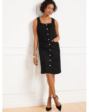 Talbots Metallic Textured Tweed Dress - Black