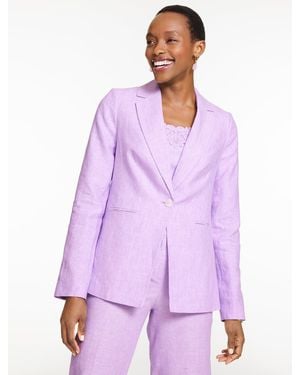 Talbots Classic Linen Single Button Blazer - Purple