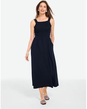 Talbots Smocked Maxi Dress - Blue