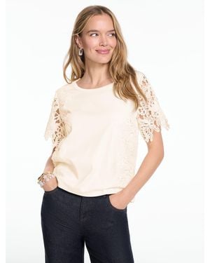 Talbots Lace Knit Top - White