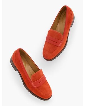 Talbots Cassidy Suede Penny Loafers - Red