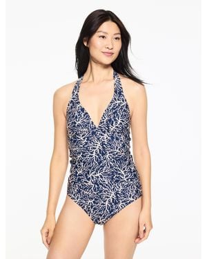 Talbots Aqua Club Coral Reef Halter Tankini - Blue