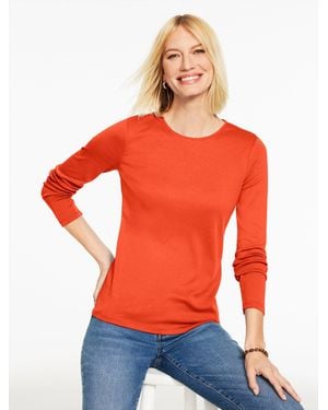 Talbots Long Sleeve Crewneck T-shirt - Red