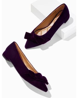 Talbots Portia Bow Velvet Flats - Purple