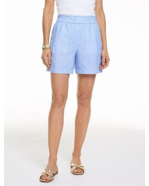 Talbots Washed Linen Pull-on Shorts - Blue