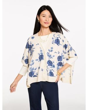 Talbots Rosette Charm Poncho - White