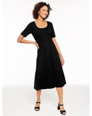 Talbots Luxe Ponte Midi Dress - Black
