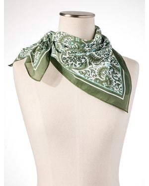 Talbots Royal Medallion Square Scarf - Green