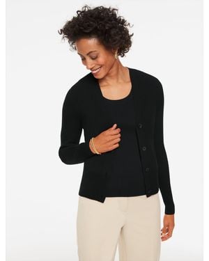 Talbots Ribbed Cardigan Jumper - Black