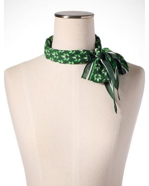 Talbots Graphic Leaves Diamond Scarf - Green