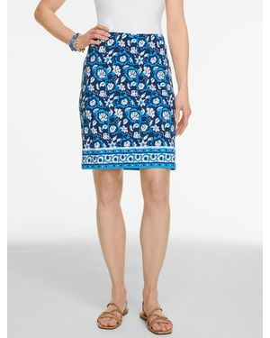 Talbots Effortless Jersey A-line Skirt - Blue