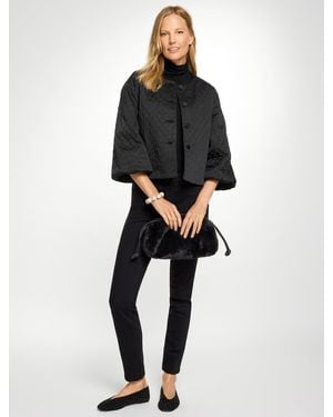 Talbots Rsvp Quilted Satin Jacket - Black