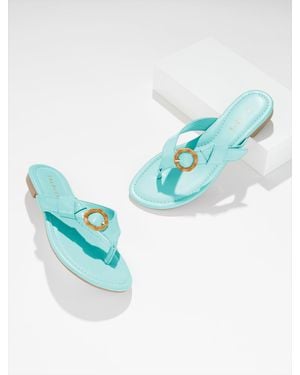 Talbots Gia Buckle Thong Sandals - Blue