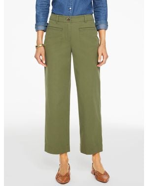 Talbots Straight Crop Ottoman Trousers - Green