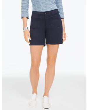 Talbots Patch Pocket Twill Shorts - Blue