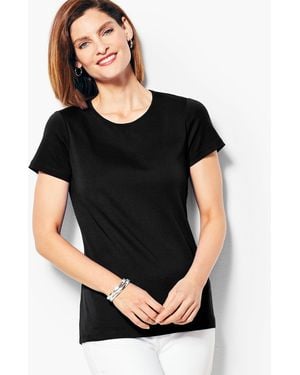 Talbots Pima Cotton Crewneck Tee - Black