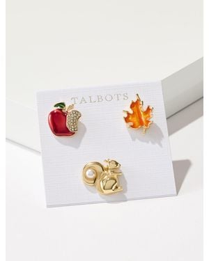 Talbots Fall Feels Pin Set - White