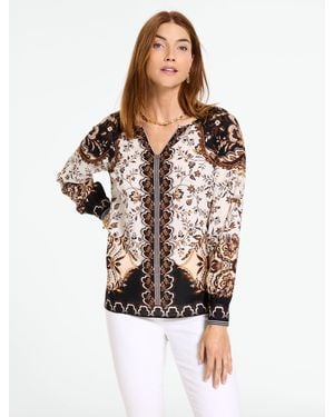 Talbots Bohemian Garden Top - Black