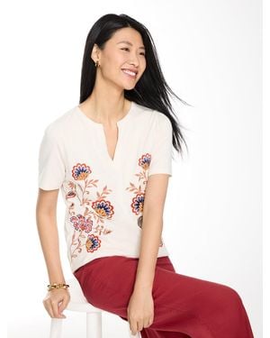 Talbots Embroidered Short Sleeve Top